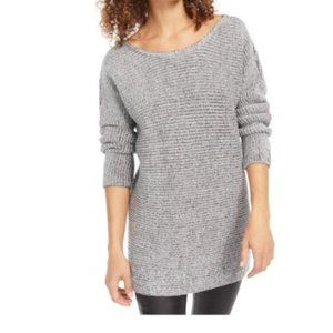 BAR III Women's Gray Long Sleeve Scoop Neck